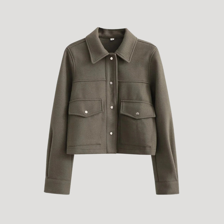 Stilla | Kvinder Cropped Uld Utility Jakke