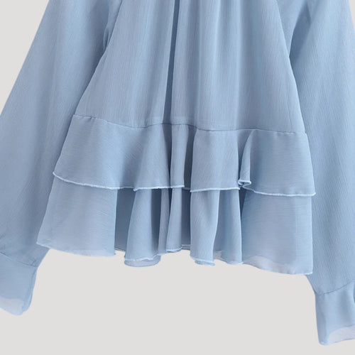 Stilla | Elegant Volang Chiffon Bluse
