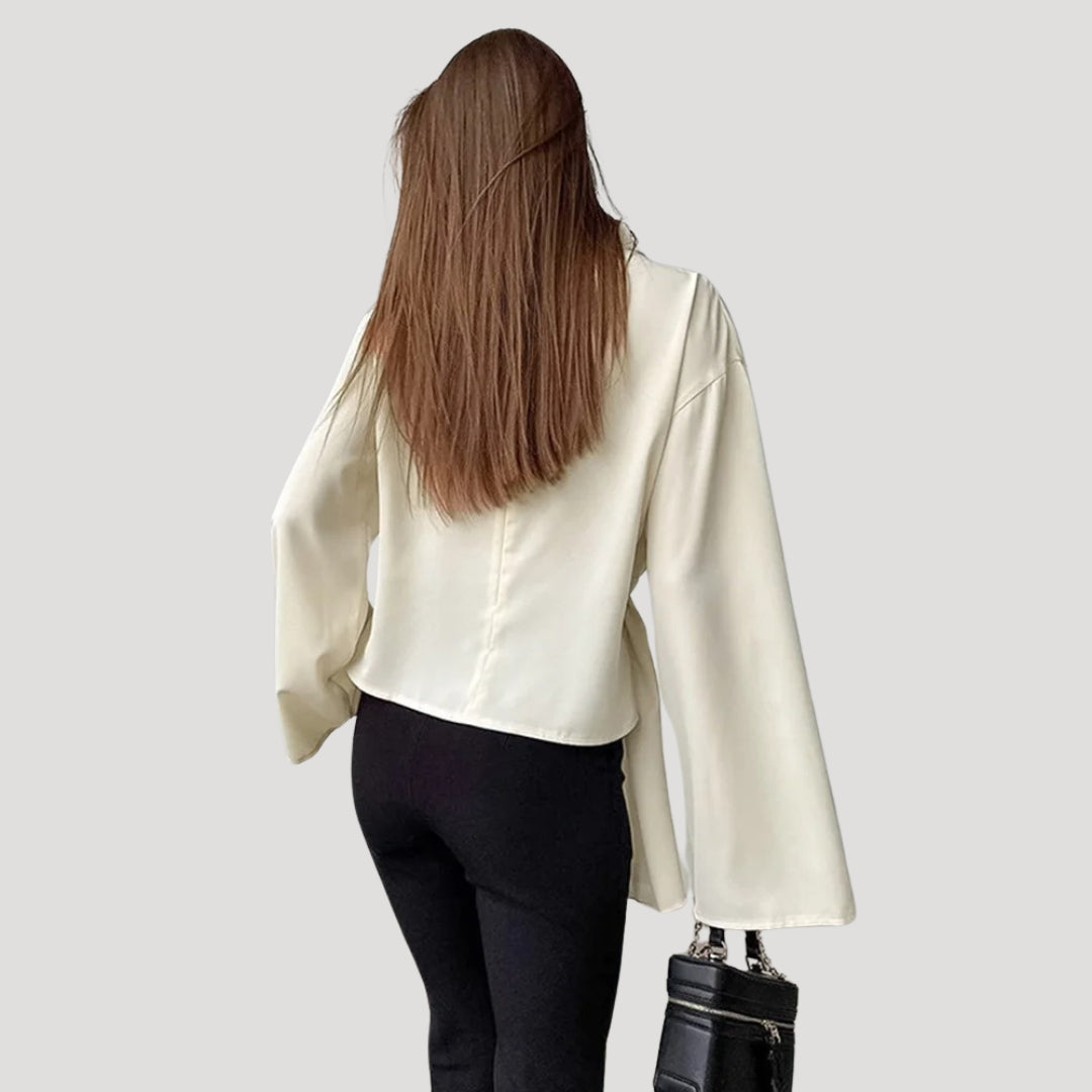 Stilla | Kvindernes Asymmetrisk Draperet Satin Top