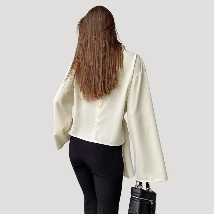 Stilla | Kvindernes Asymmetrisk Draperet Satin Top