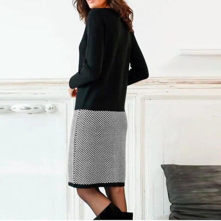 Stilla | Chic kjole med houndstooth kant