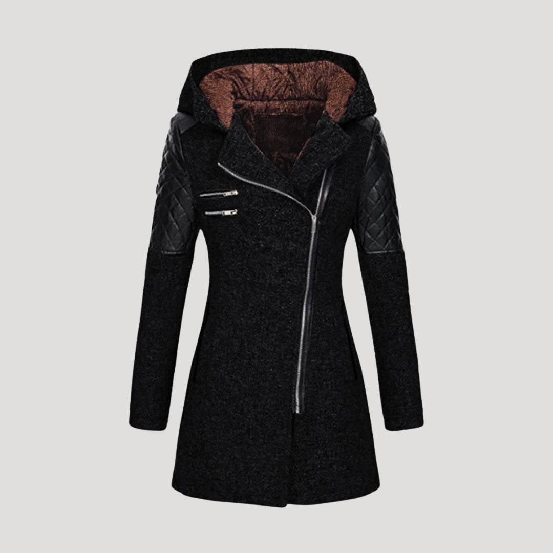 Stilla | Elegant Tweed Hættefrakke