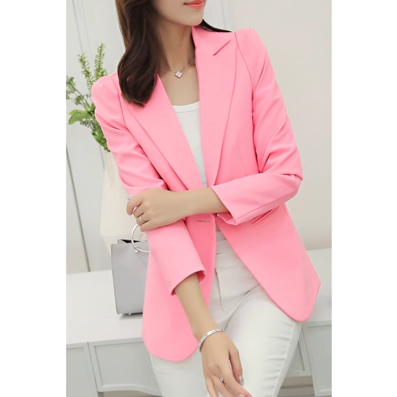Stilla | Elegant Dame Blazer Med Knaplukning Ned Til Anklen