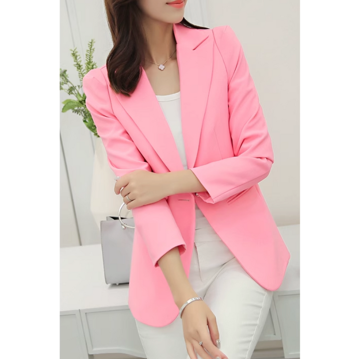 Stilla | Elegant Dame Blazer Med Knaplukning Ned Til Anklen