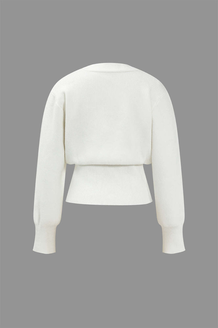 Stilla | Pullover Cardigan med V-Udskæring