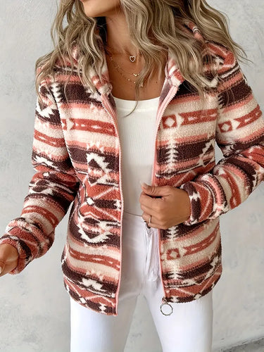 Stilla | Trykt Vævet Hættejakke