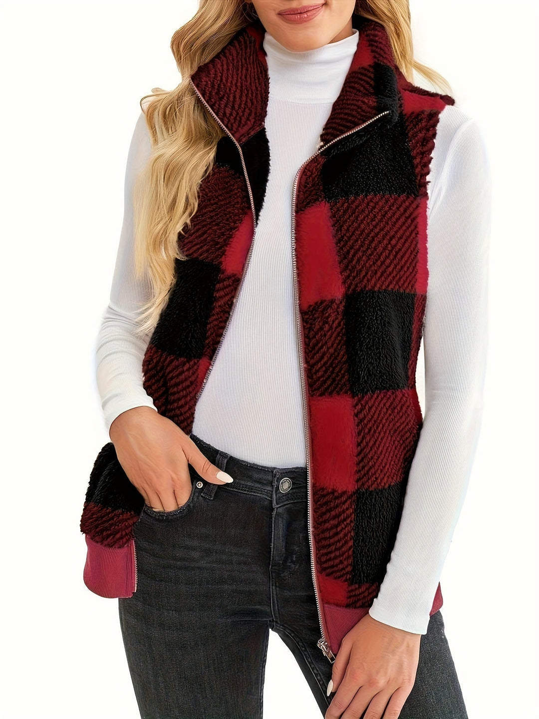 Stilla | Ternet Teddy-cardigan med ståkrave