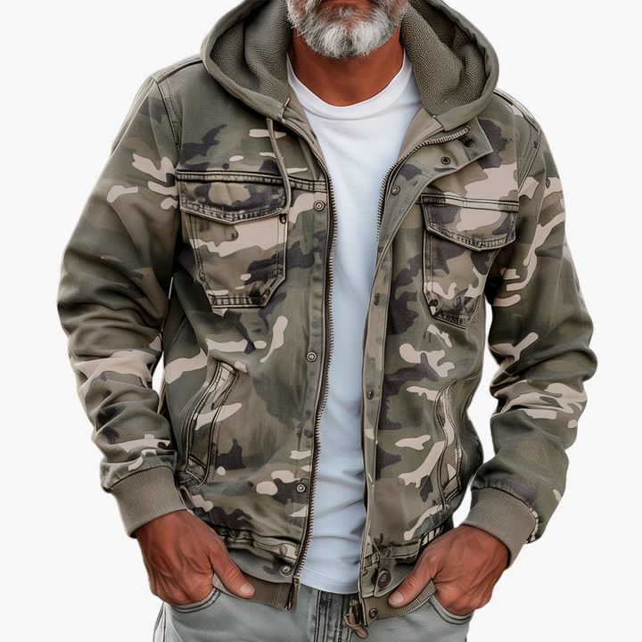 Stilla | Cargo-Jakke I Camouflage-Stil med Hætte - Modetrend For Outdoor- og Streetwear-Look