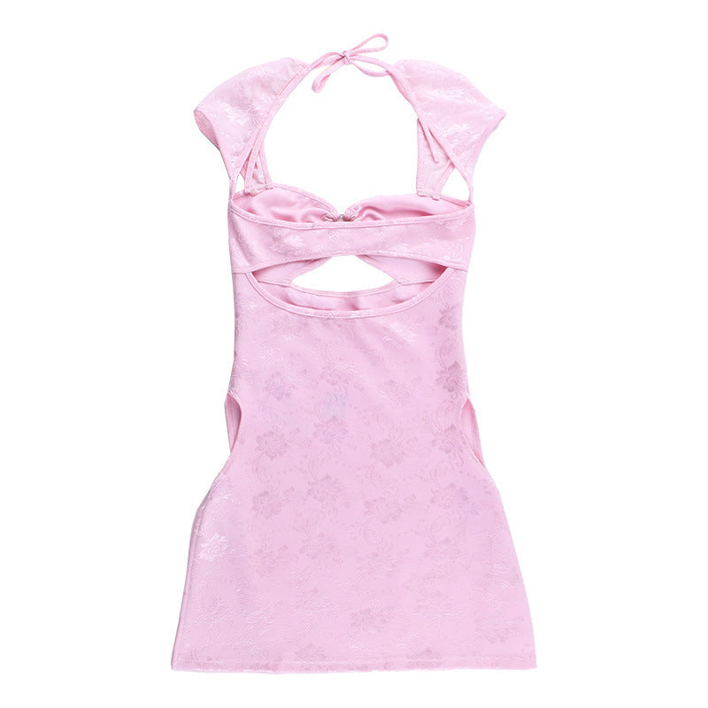 Stilla | Hollow Split Pink Minikjole