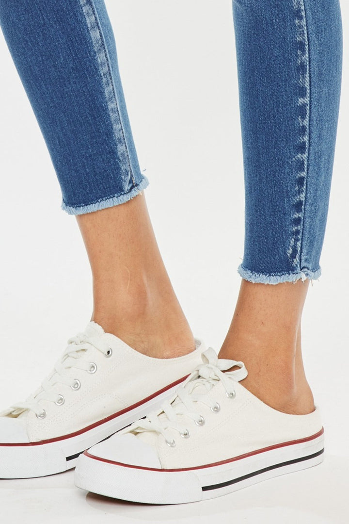 Stilla | Slidt rå kant høj talje jeans