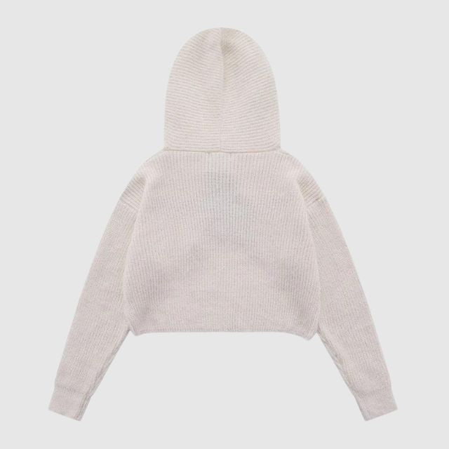 Stilla | Kort Hættepullover Af Stjernemønsterstrik
