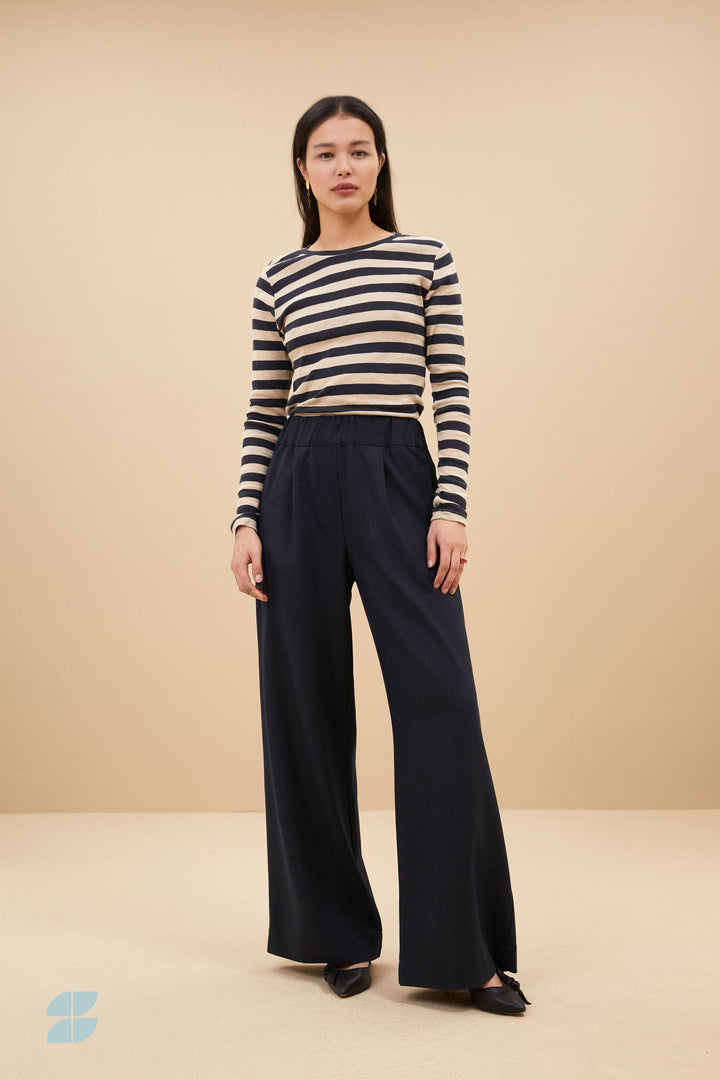 Stilla | Stribet Dame Langærmet T-Shirt