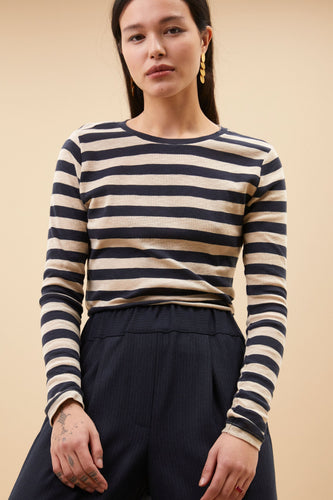 Stilla | Stribet Dame Langærmet T-Shirt