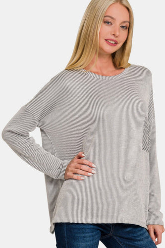Stilla | Langærmet Rib T-shirt Med Striber