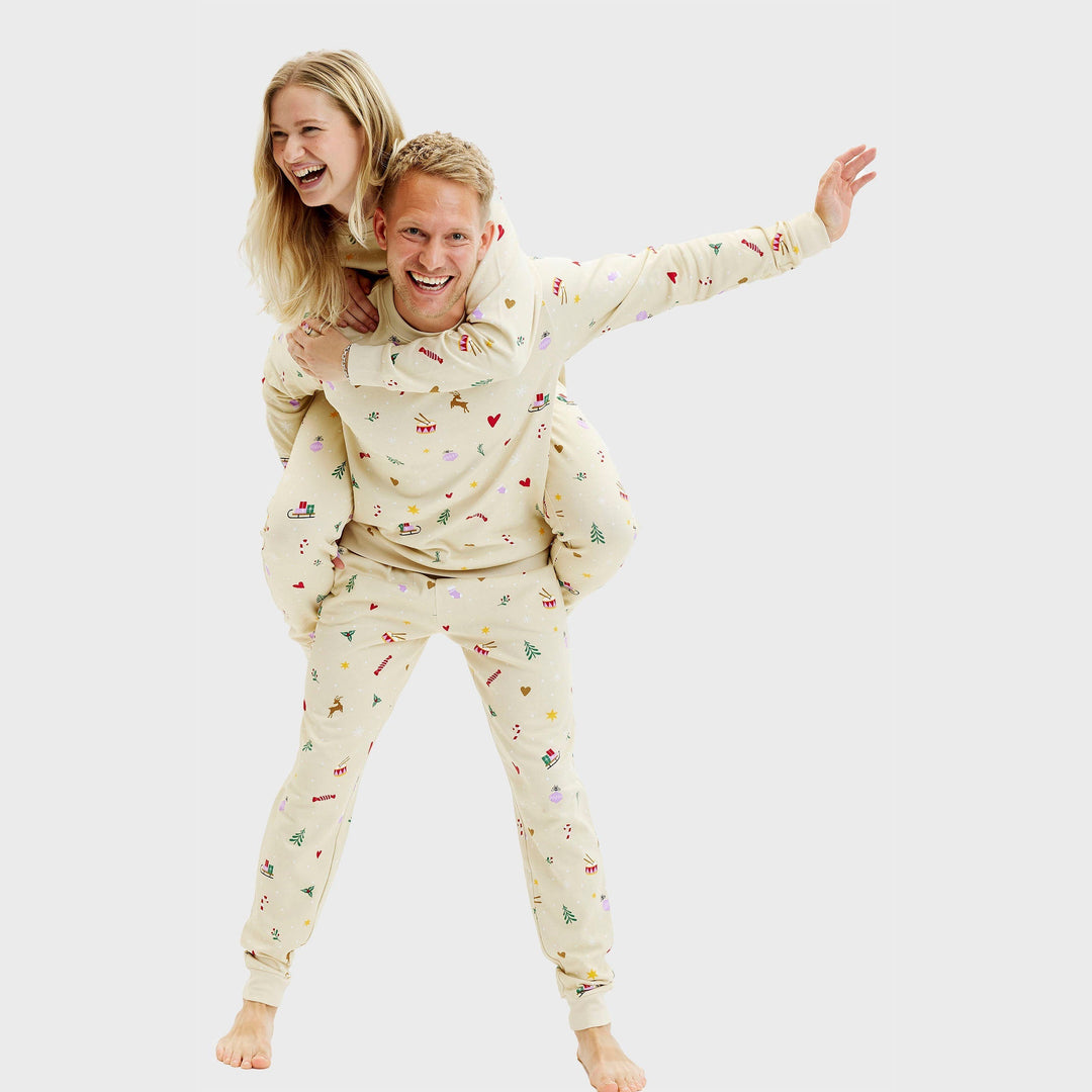 Stilla | Julet sweatshirtsæt beige Herrer