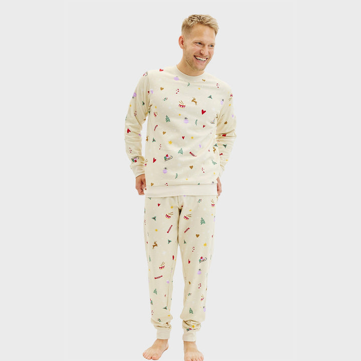 Stilla | Julet sweatshirtsæt beige Herrer