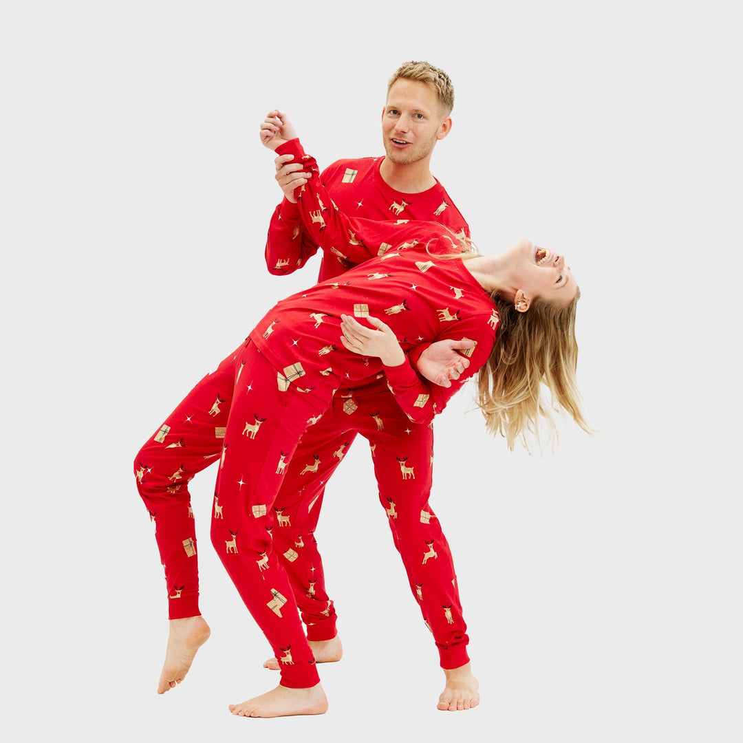 Stilla | Elegante røde jule-pyjamas herre