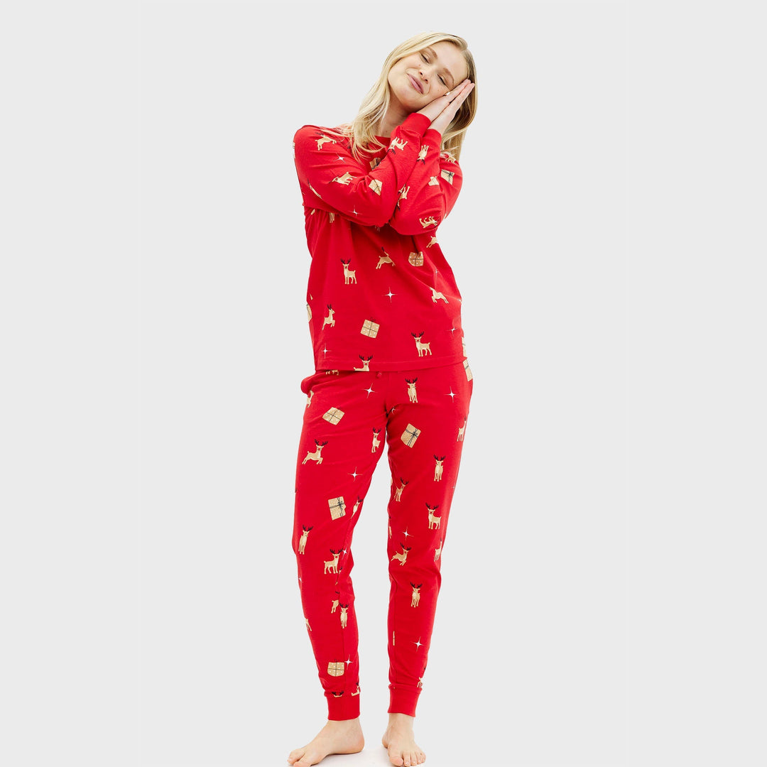Stilla | Elegante røde jule-pyjamas damer