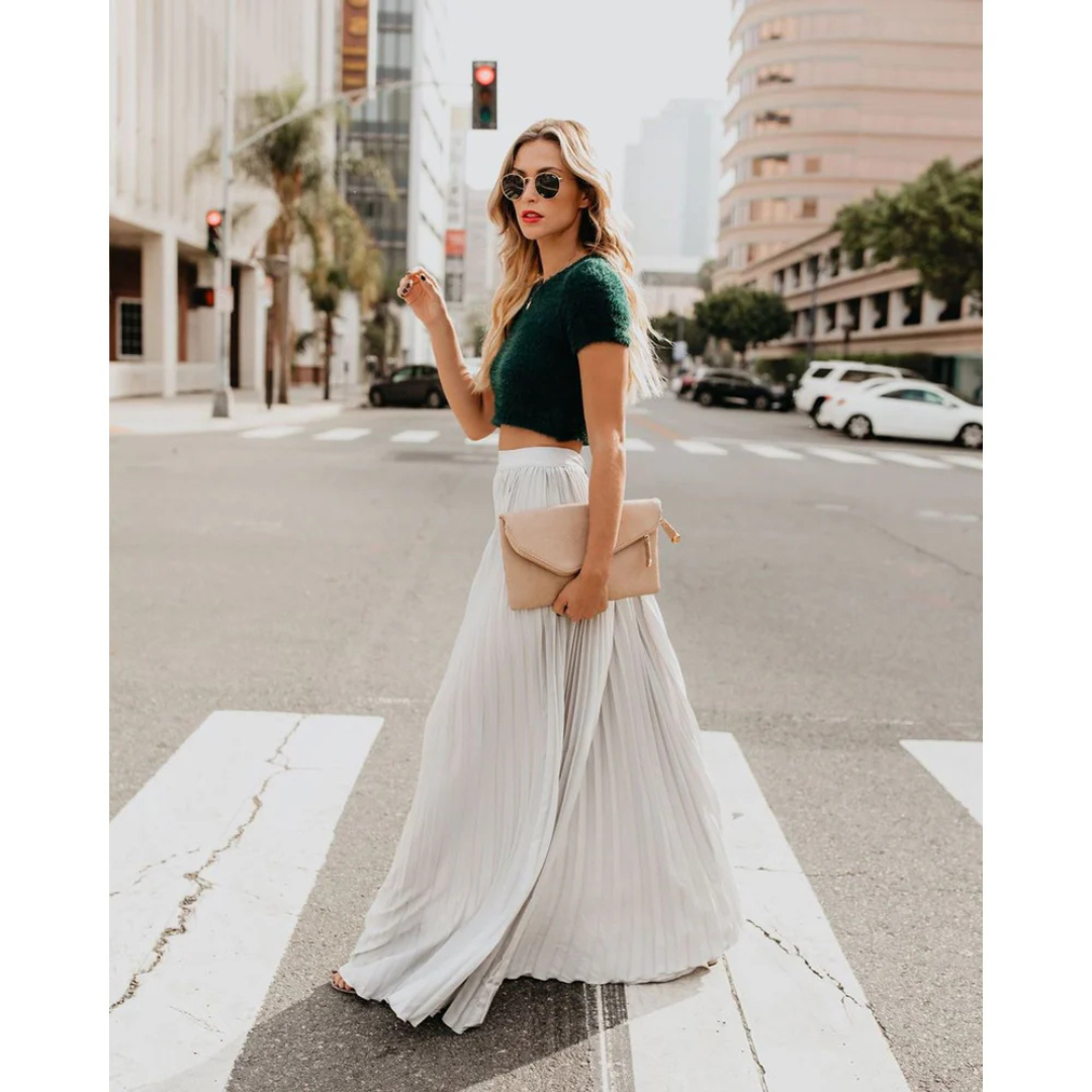 Stilla | Plisseret Maxi Kjole Elegant