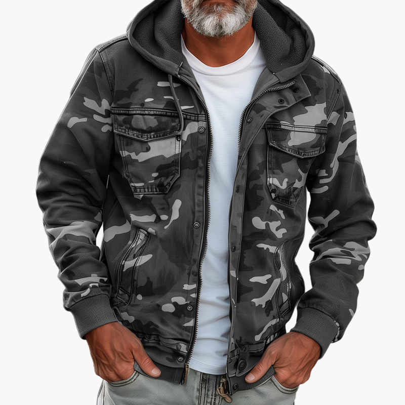 Stilla | Cargo-Jakke I Camouflage-Stil med Hætte - Modetrend For Outdoor- og Streetwear-Look