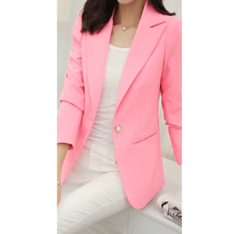 Stilla | Elegant Dame Blazer Med Knaplukning Ned Til Anklen