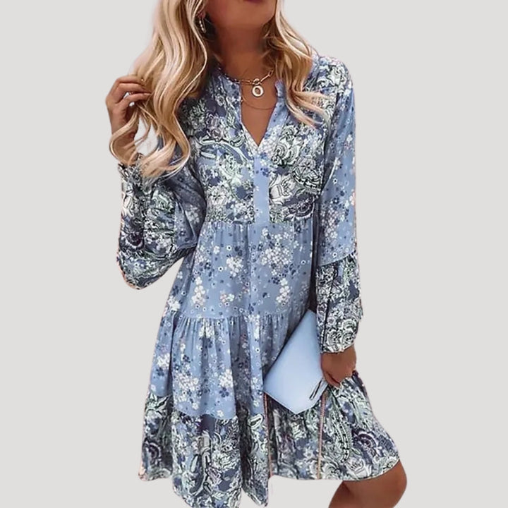 Stilla | Kvindernes Boho Blomster Sommer Midi Kjole