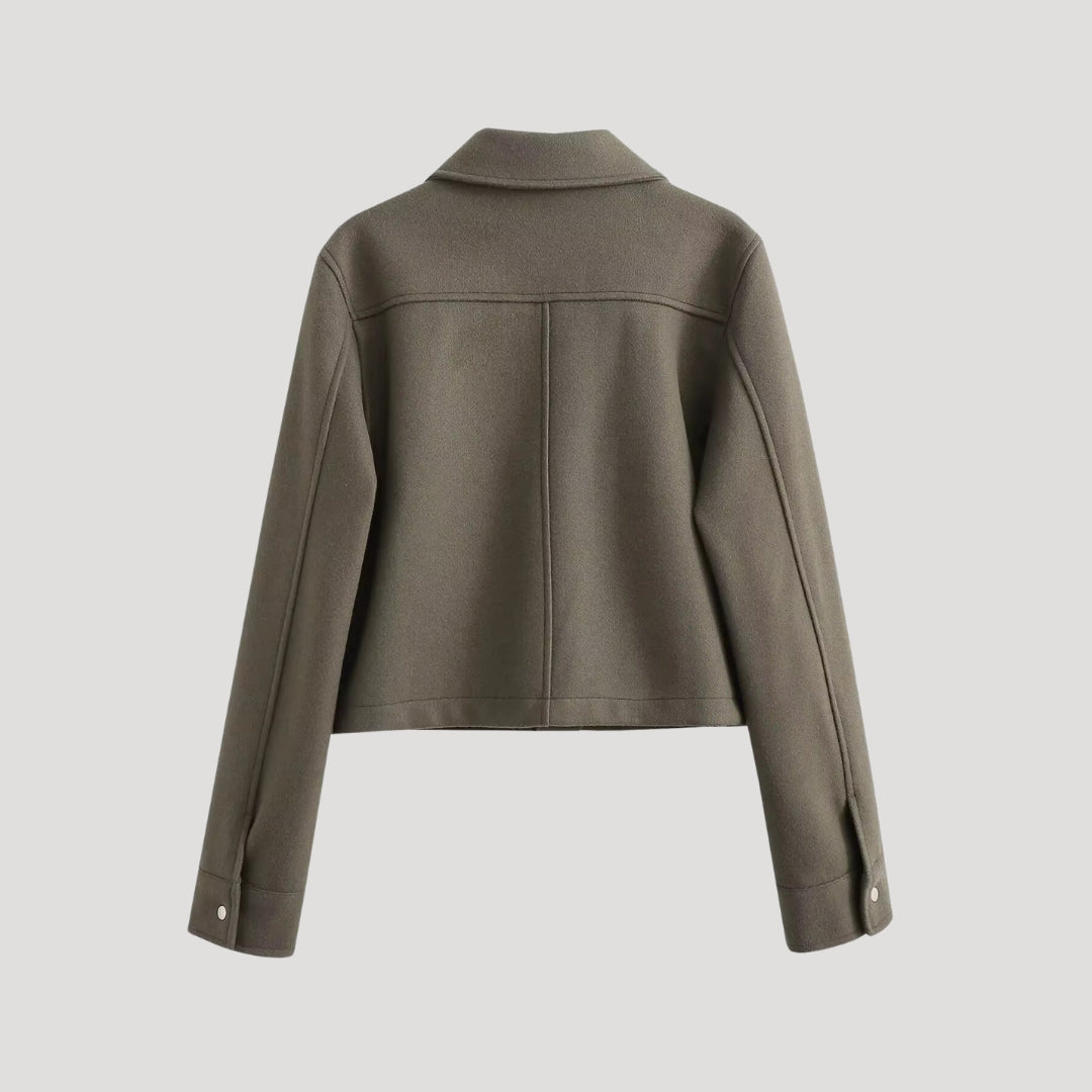 Stilla | Kvinder Cropped Uld Utility Jakke
