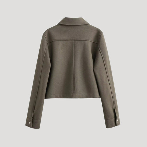 Stilla | Kvinder Cropped Uld Utility Jakke