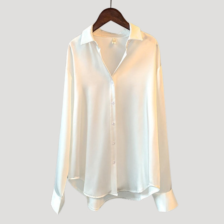 Stilla | Silke Satin Knap Ned Skjorte