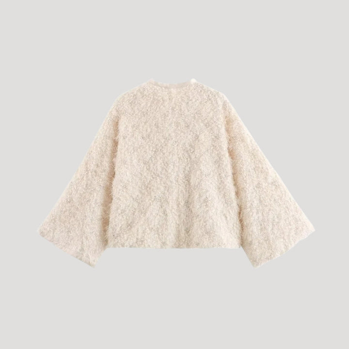 Stilla | Textureret Boucle Kappe Med Sløjfedetalje