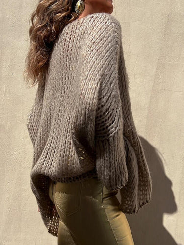 Stilla | Pullover med Stribet Strik og Bredde Kanter