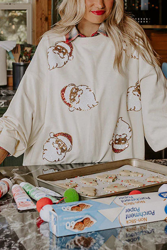 Stilla | Julemand Pailletter Løs Afslappet Sweatshirt