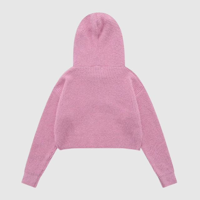 Stilla | Kort Hættepullover Af Stjernemønsterstrik