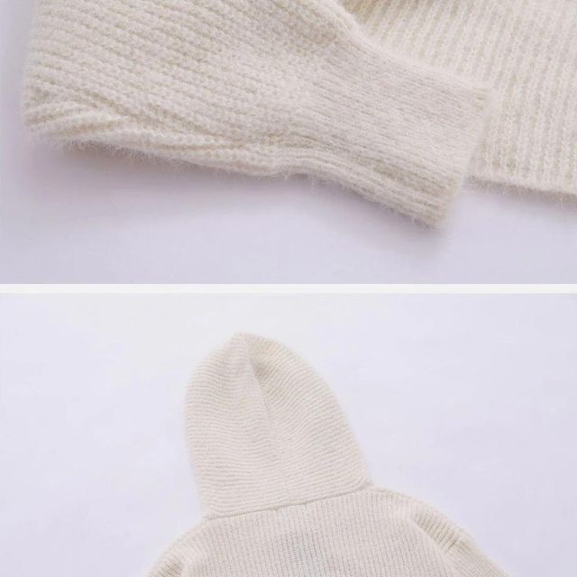 Stilla | Kort Hættepullover Af Stjernemønsterstrik