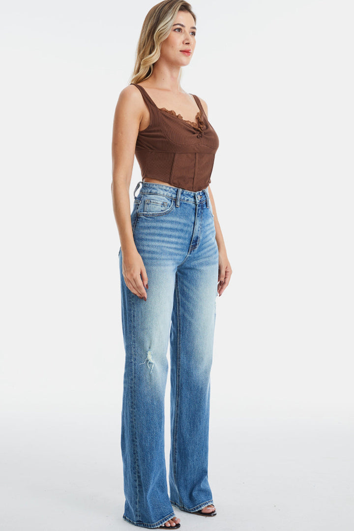 Stilla | Full Size Ultra High-waist Gradient Bootcut Jeans