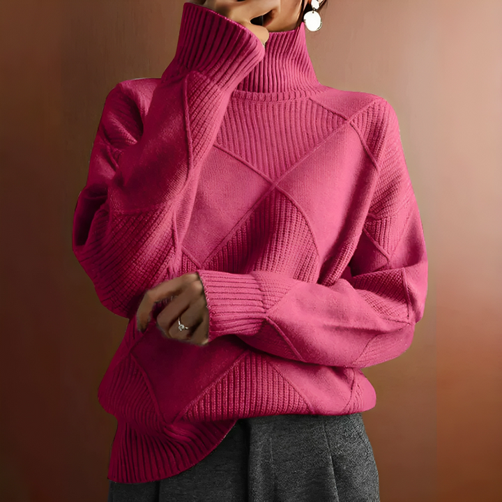Stilla | Blød og Casual Strikket Sweater med Høj Hals