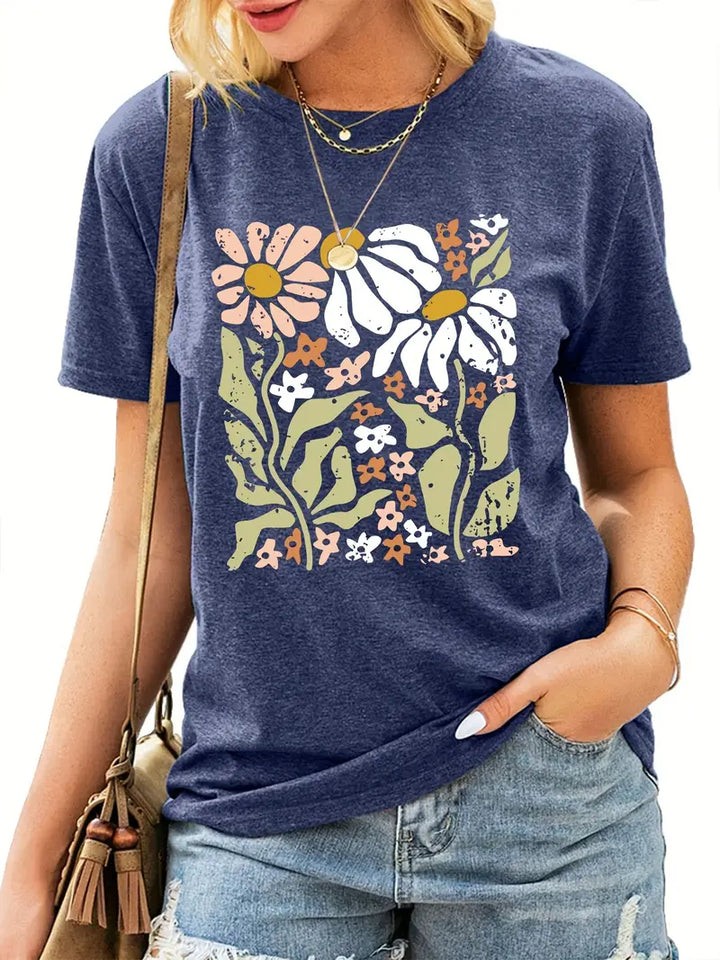 Stilla | T Shirt Boheme Med Blomsterprint