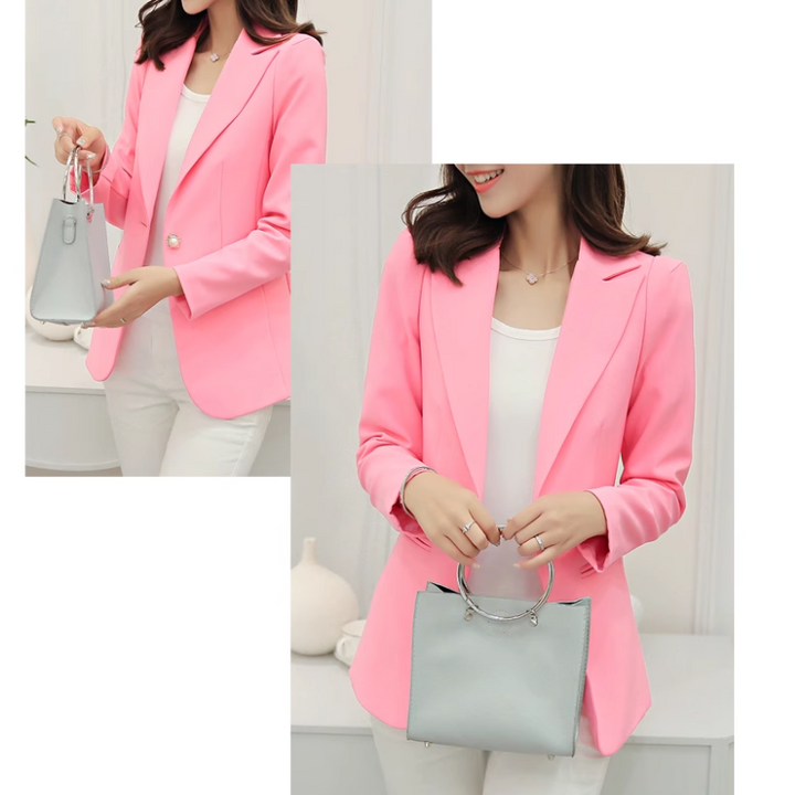 Stilla | Elegant Dame Blazer Med Knaplukning Ned Til Anklen
