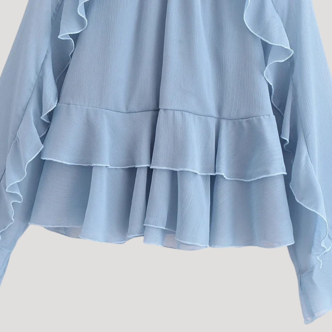 Stilla | Elegant Volang Chiffon Bluse