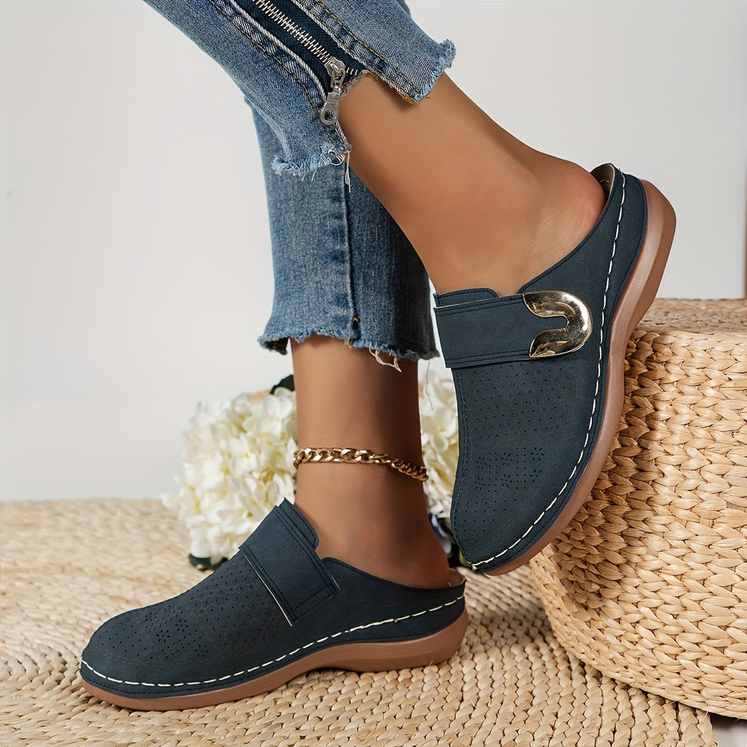 Stilla | Sandaletter Med Kilehæl Komfortable Slip on Sandaler På Platforme Sommer Sko