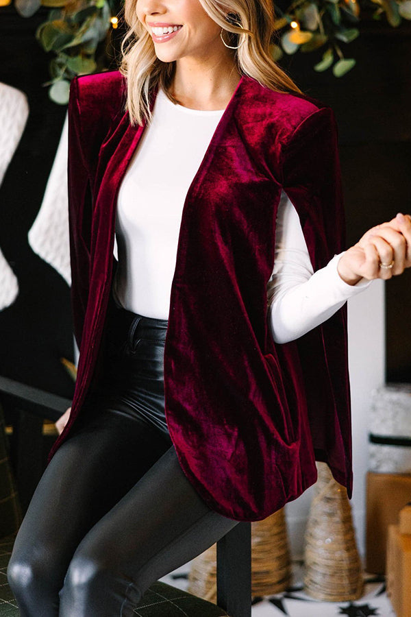 Stilla | All Eyes on You Velvet Cape Jakke
