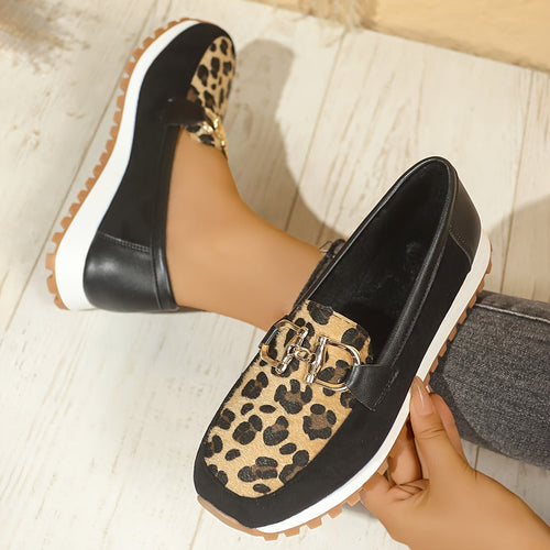 Stilla | Dame Slip on Loafers Panterprint, Skridsikre Og Komfortable