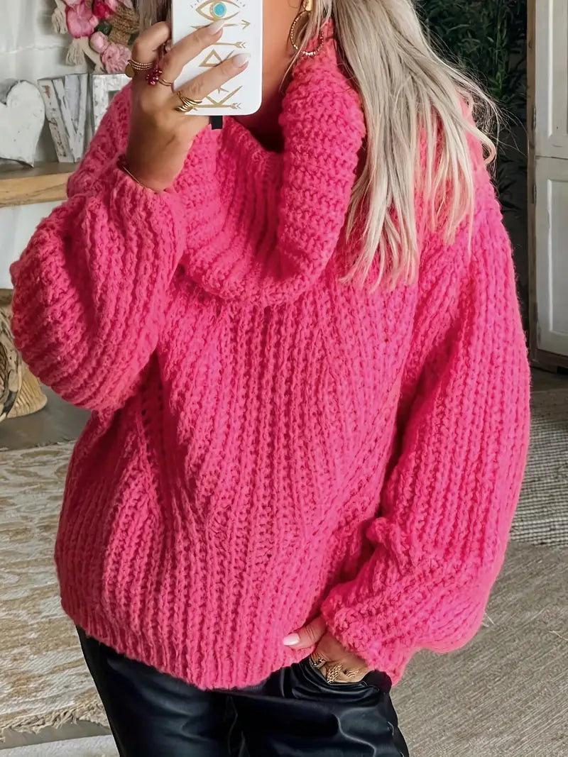 Stilla | Trøje Til Kvinder, Rib, Strikket Turtleneck, Løs Pasform,