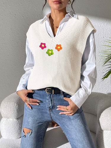 Stilla | Blomstertrøje Med V-hals