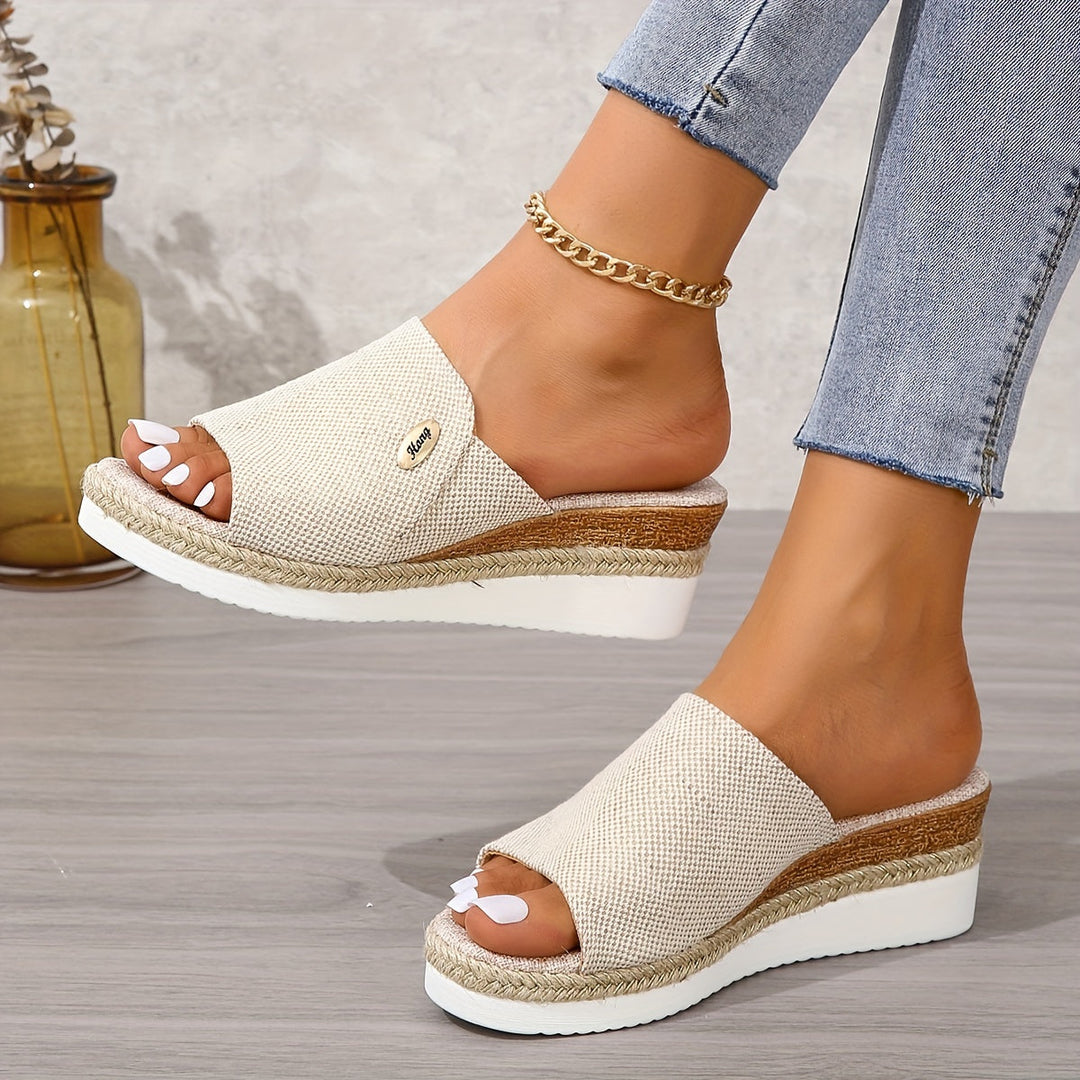 Stilla | Dame Sandaler På Platform Komfortable Slip on Kilehæle Til Sommer