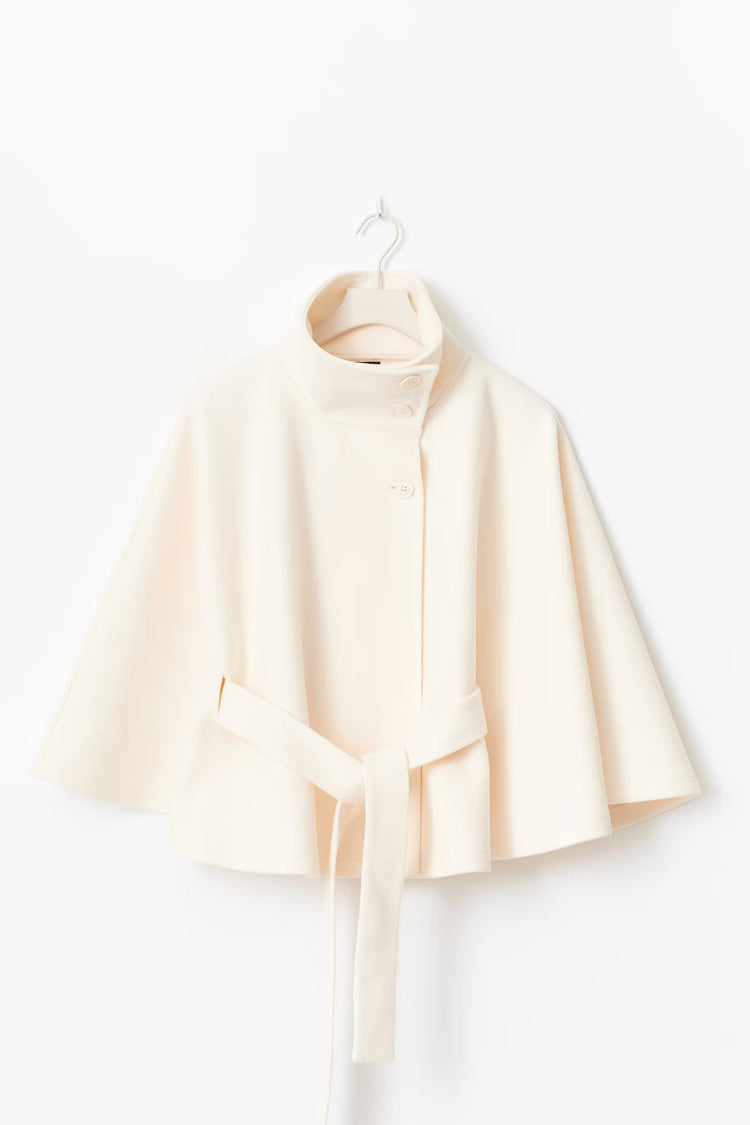 Stilla | Høj Krave Bæltemantel Elegant Minimalistisk Ydertøj