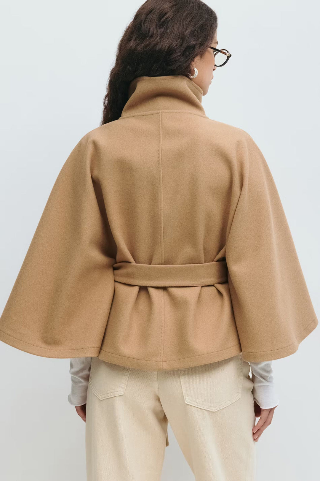 Stilla | Høj Krave Bæltemantel Elegant Minimalistisk Ydertøj