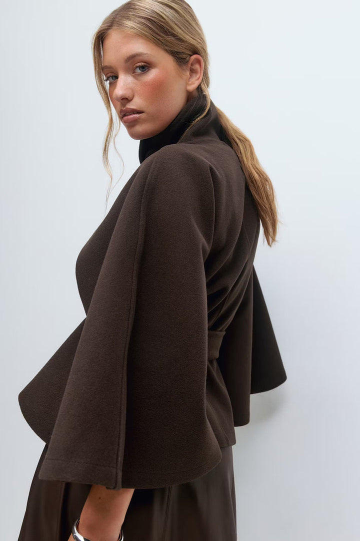 Stilla | Høj Krave Bæltemantel Elegant Minimalistisk Ydertøj