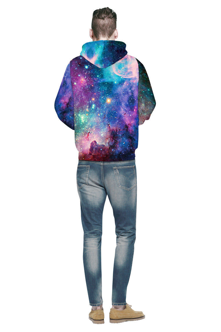 Herre hoodie med galaktisk design Stilla