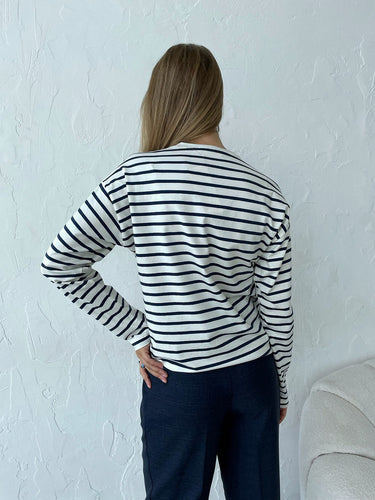 Stilla | Langærmet Stribet Bluse